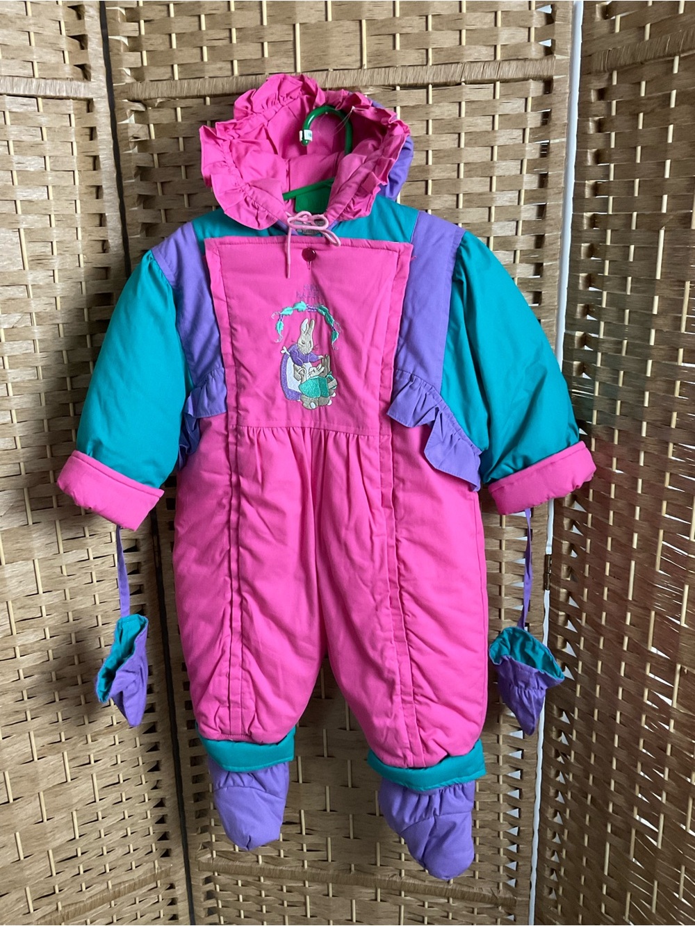 Vintage Quiltex Outwear Color Block Snowsuit Beatrix Potter